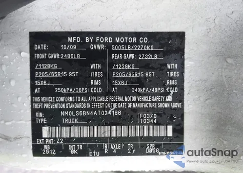 2010 Ford Transit Connect Xlt z USA, uszkodzony, nr VIN NM0LS6BN4AT024186